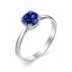 Серебряное кольцо АЛЬКОР 01-0023/0ГТС-00 с гидротермальным сапфиром