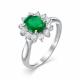 Серебряное кольцо АЛЬКОР 01-0046/00АГ-00 с фианитом и агатом