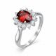 Серебряное кольцо АЛЬКОР 01-0046/00ГР-00 с фианитом и гранатом