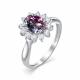 Серебряное кольцо АЛЬКОР 01-0046/0АЛТ-00 с фианитом и ювелирным кристаллом