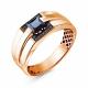 Золотое кольцо ERA Jewellery 01-02157-01-046-01-05 с сапфиром и чёрным бриллиантом