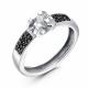 Кольцо из белого золота ERA Jewellery 01-02375-03-040-07-04 с бриллиантом и чёрным бриллиантом
