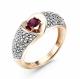 Золотое кольцо ERA Jewellery 01-02495-01-011-01-02 с бриллиантом и рубином