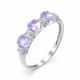 Серебряное кольцо АЛЬКОР 01-0263/00АМ-00 с фианитом и аметистом