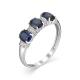 Серебряное кольцо АЛЬКОР 01-0263/0ГТС-00 с фианитом и гидротермальным сапфиром