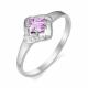 Серебряное кольцо АЛЬКОР 01-0270/00АМ-00 с фианитом, аметистом и цирконием