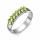 Серебряное кольцо АЛЬКОР 01-0271/00ХР-00 с фианитом, хризолитом и цирконием
