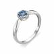 Серебряное кольцо АЛЬКОР 01-0293/00КС-00 с фианитом, цирконием и ювелирным кристаллом