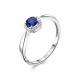 Серебряное кольцо АЛЬКОР 01-0293/0ГТС-00 с фианитом и гидротермальным сапфиром