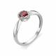 Серебряное кольцо АЛЬКОР 01-0293/0РДК-00 с ювелирным кристаллом
