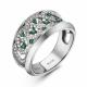 Кольцо из белого золота ERA Jewellery 01-03102-03-010-07-04 с бриллиантом и изумрудом
