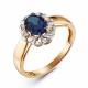 Золотое кольцо ERA Jewellery 01-03143-01-109-01-02 с бриллиантом и сапфиром