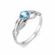 Серебряное кольцо АЛЬКОР 01-0316/00ТБ-00 с топазом и фианитом