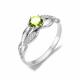 Серебряное кольцо АЛЬКОР 01-0316/00ХР-00 с фианитом и хризолитом