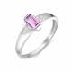 Серебряное кольцо АЛЬКОР 01-0317/00АМ-00 с фианитом и аметистом