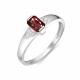 Серебряное кольцо АЛЬКОР 01-0317/00ГР-00 с фианитом и гранатом
