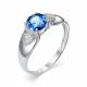 Серебряное кольцо АЛЬКОР 01-0325/00КС-00 с фианитом и ювелирным кристаллом