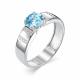 Серебряное кольцо АЛЬКОР 01-0326/00ТБ-00 с топазом и фианитом