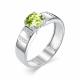 Серебряное кольцо АЛЬКОР 01-0326/00ХР-00 с фианитом и хризолитом