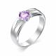 Серебряное кольцо АЛЬКОР 01-0327/00АМ-00 с фианитом и аметистом