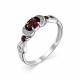 Серебряное кольцо АЛЬКОР 01-0330/00ГР-00 с фианитом и гранатом