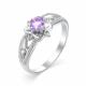 Серебряное кольцо АЛЬКОР 01-0334/00АМ-00 с фианитом и аметистом