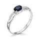 Серебряное кольцо АЛЬКОР 01-0352/0ГТС-00 с фианитом и гидротермальным сапфиром