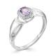 Серебряное кольцо АЛЬКОР 01-0354/00АМ-00 с фианитом и аметистом