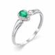 Серебряное кольцо АЛЬКОР 01-0355/00АГ-00 с фианитом и агатом