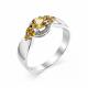 Серебряное кольцо АЛЬКОР 01-0366/00ЦТ-00 с фианитом и цитрином