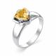 Серебряное кольцо АЛЬКОР 01-0372/00ЦТ-00 с цитрином