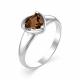 Серебряное кольцо АЛЬКОР 01-0376/00РТ-00 с раухтопазом