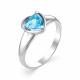 Серебряное кольцо АЛЬКОР 01-0376/00ТС-00 с топазом