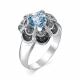 Серебряное кольцо АЛЬКОР 01-0404/00ТБ-00 с топазом и фианитом