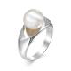 Серебряное кольцо АЛЬКОР 01-0413/00ЖБ-00 с фианитом и жемчугом