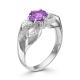 Серебряное кольцо АЛЬКОР 01-0420/00АМ-00 с фианитом и аметистом