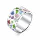 Серебряное кольцо АЛЬКОР 01-0461/ЭМ34-00 с фианитом и эмалью