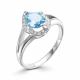 Серебряное кольцо АЛЬКОР 01-0542/00ТБ-00 с топазом и фианитом