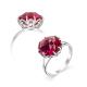 Серебряное кольцо АЛЬКОР 01-0565/0РСК-00 с ювелирным кристаллом