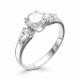 Серебряное кольцо АЛЬКОР 01-0567/00КЦ-00 с фианитом и цирконием