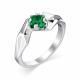 Серебряное кольцо АЛЬКОР 01-0577/00НИ-00 с гидротермальным изумрудом
