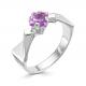 Серебряное кольцо АЛЬКОР 01-0579/00АМ-00 с аметистом
