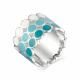 Серебряное кольцо АЛЬКОР 01-0589/ЭМ68-00 с фианитом и эмалью