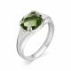 Серебряное кольцо АЛЬКОР 01-0658/00ПК-00 с фианитом и празиолитом