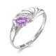 Серебряное кольцо АЛЬКОР 01-0659/00АМ-00 с фианитом и аметистом