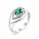 Серебряное кольцо АЛЬКОР 01-0807/000И-00 с фианитом и изумрудом