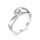 Серебряное кольцо АЛЬКОР 01-0824/00КЦ-00 с фианитом