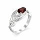 Серебряное кольцо АЛЬКОР 01-0845/00ГР-00 с фианитом и гранатом