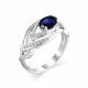 Серебряное кольцо АЛЬКОР 01-0845/0ГТС-00 с гидротермальным сапфиром и цирконием