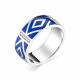 Серебряное кольцо АЛЬКОР 01-0940/ЭМ39-00 с эмалью и цирконием